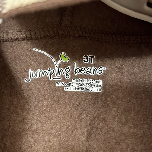 Jumping Beans Brown fleece hoodie Nwt 3T - Picture 4 of 5